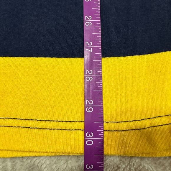 Chaps Yellow and Blue Preppy Long Sleeve Rugby Polo Size L - Picture 7 of 9
